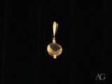 Smoked Crystal Luxe Pendant with 18k solid gold and faceted brownish-orange gem