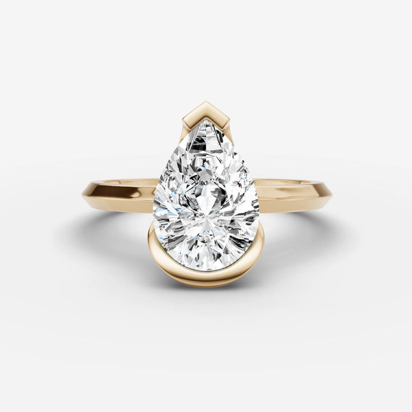 Demi Pear ring setting, view 1