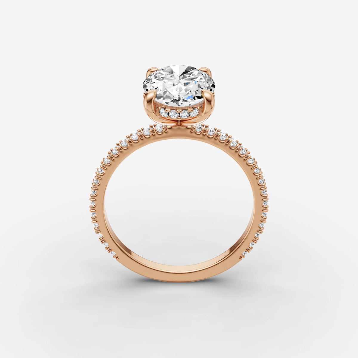Mystere Etoile oval diamond setting in gold, view 9