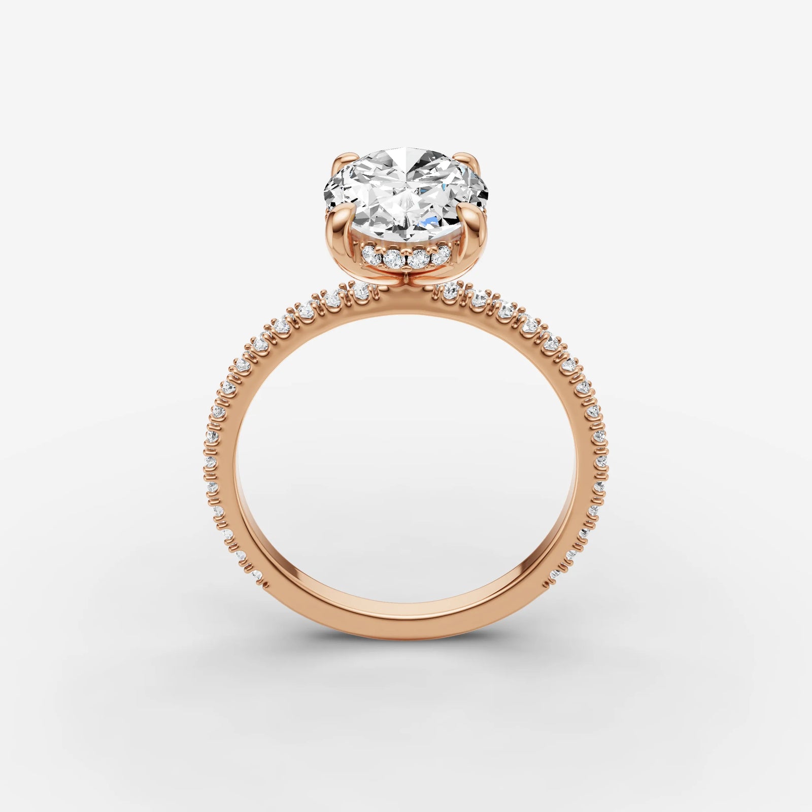 Mystere Etoile oval diamond setting in gold, view 9
