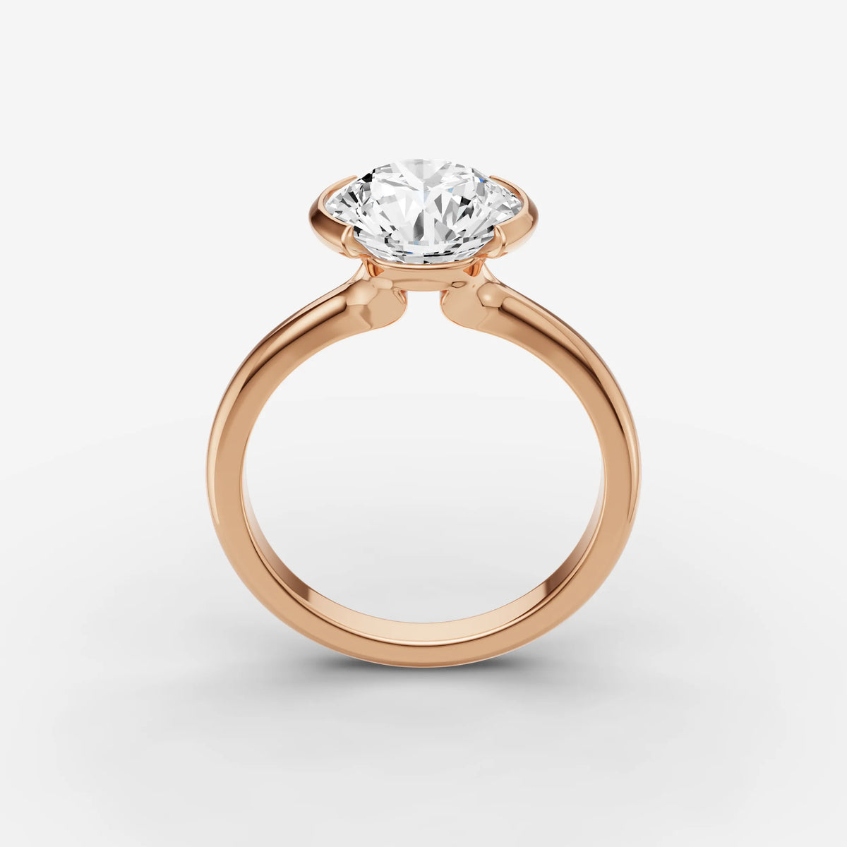 Demi round diamond setting in gold, view 9