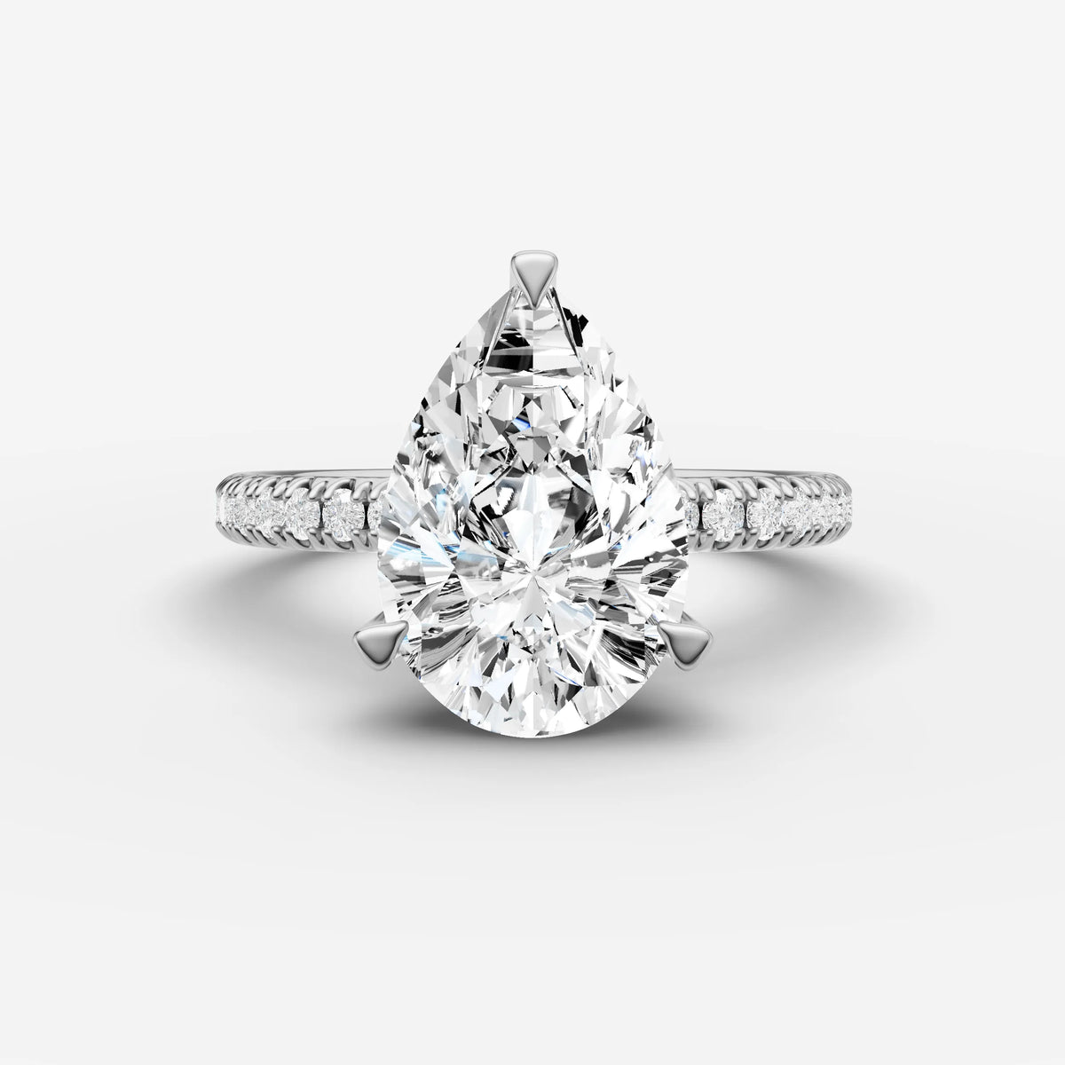 Mystere Etoile pear diamond setting in gold, view 14