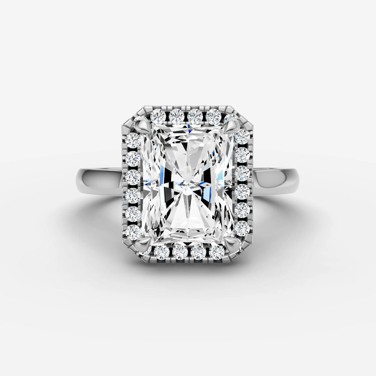 Aurore radiant diamond setting in gold, view 13