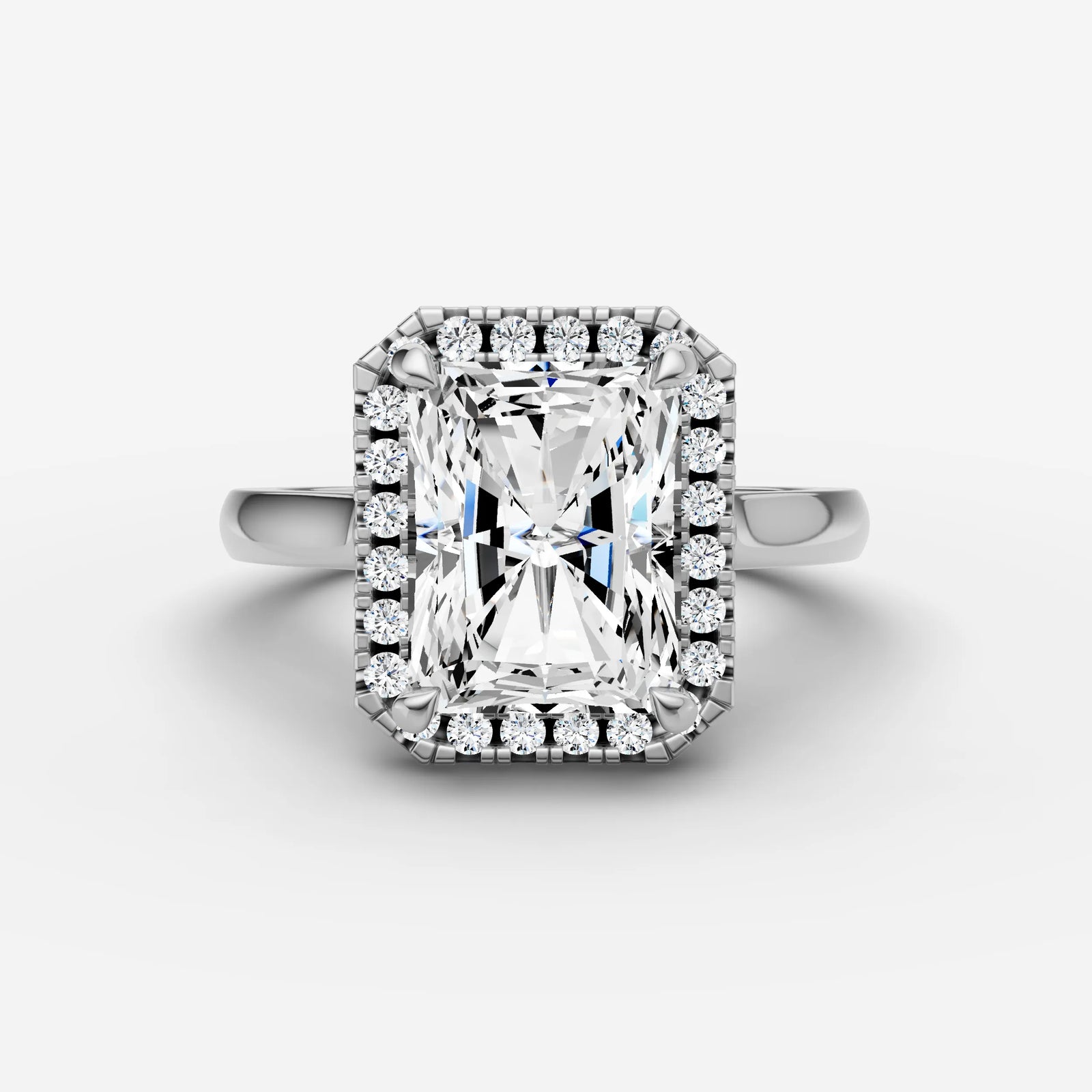Aurore radiant diamond setting in gold, view 13