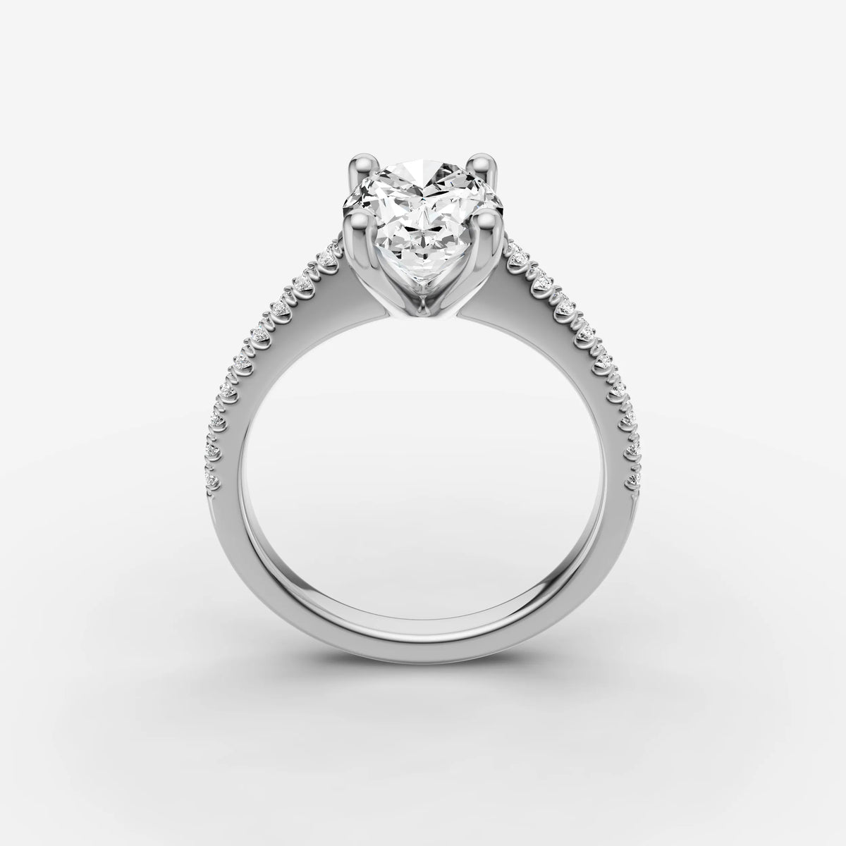 Cathedrale oval diamond setting in gold, view 15