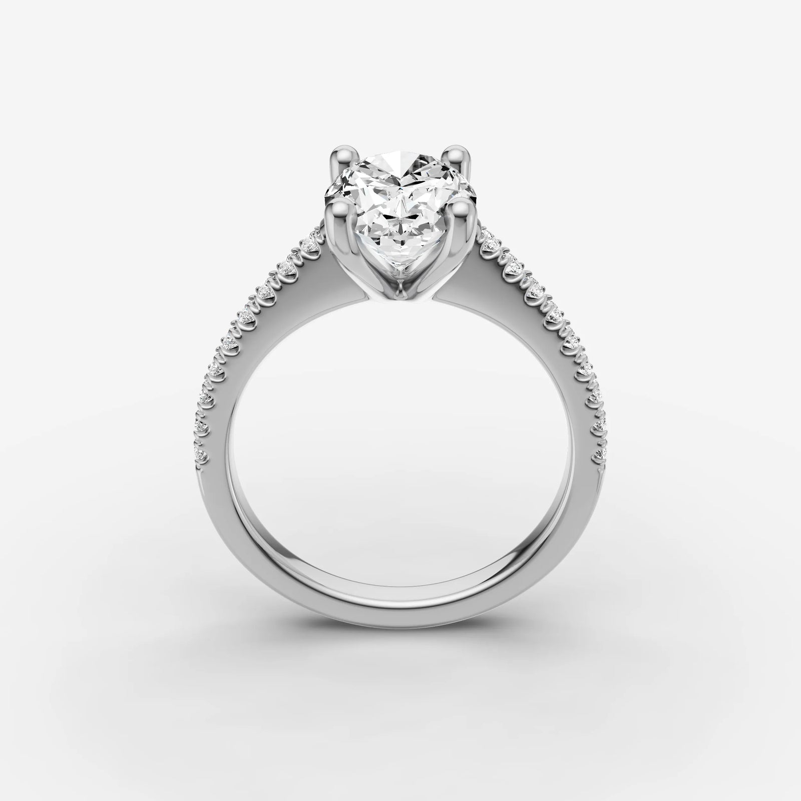 Cathedrale oval diamond setting in gold, view 15