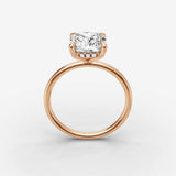 Mystere cushion diamond setting in gold, view 9