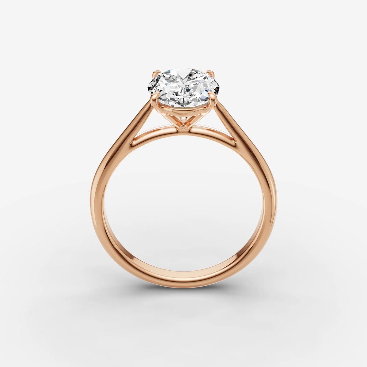 Cathedrale oval diamond setting in gold, view 9