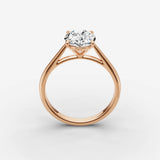 Cathedrale oval diamond setting in gold, view 9
