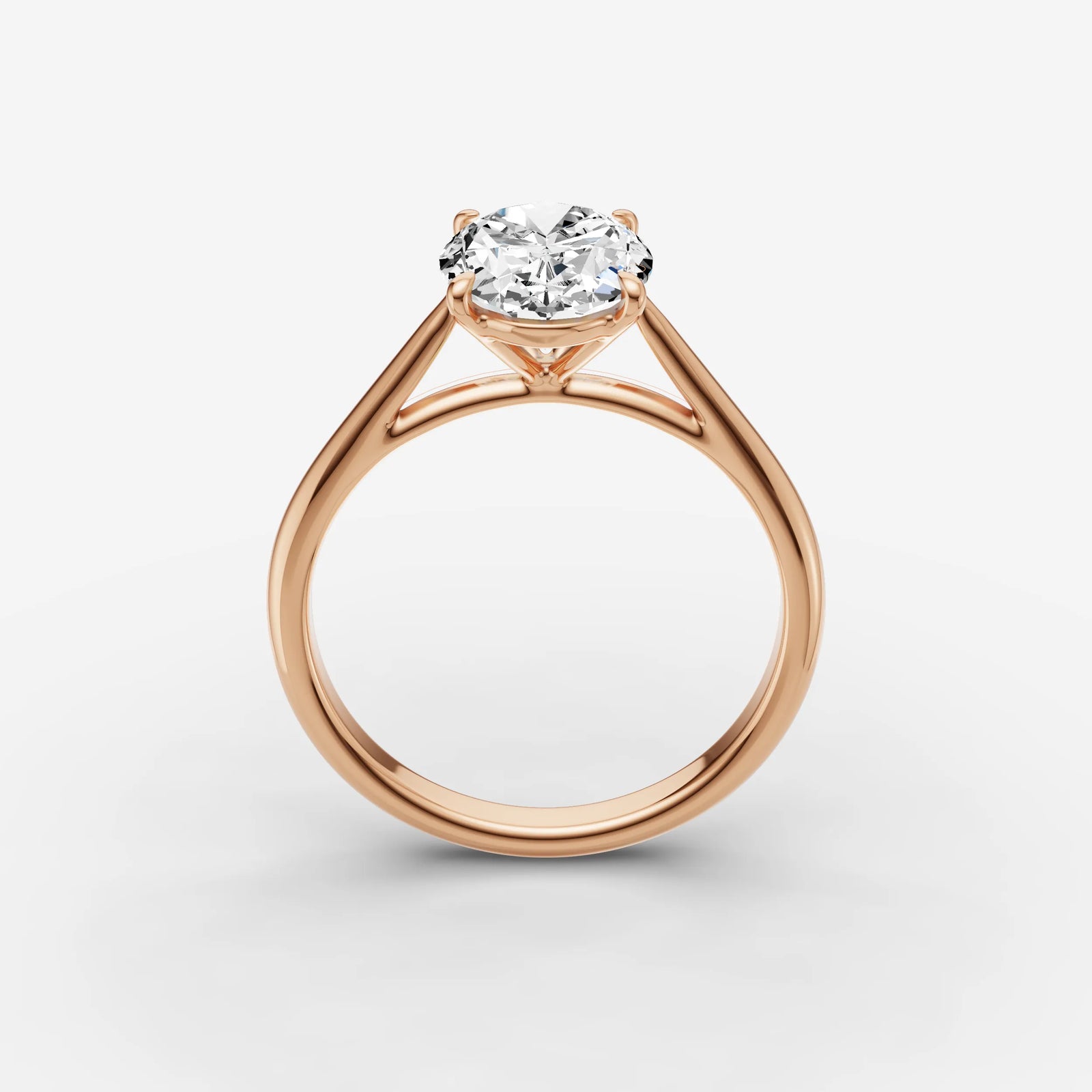 Cathedrale oval diamond setting in gold, view 9
