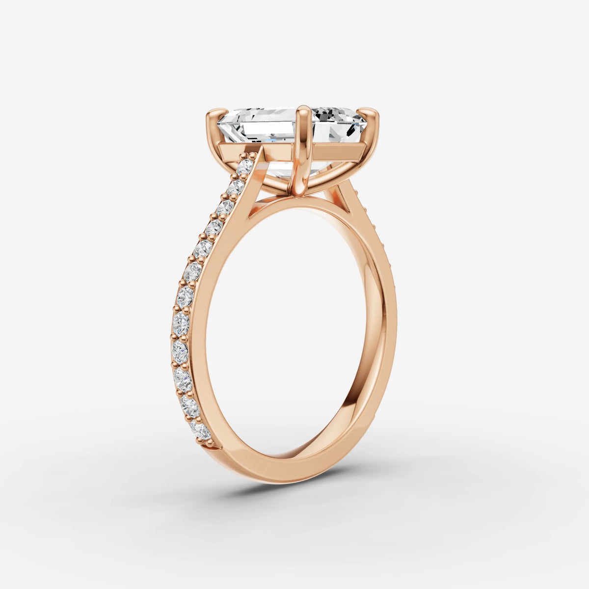 Cathedrale emerald diamond setting in gold, view 10