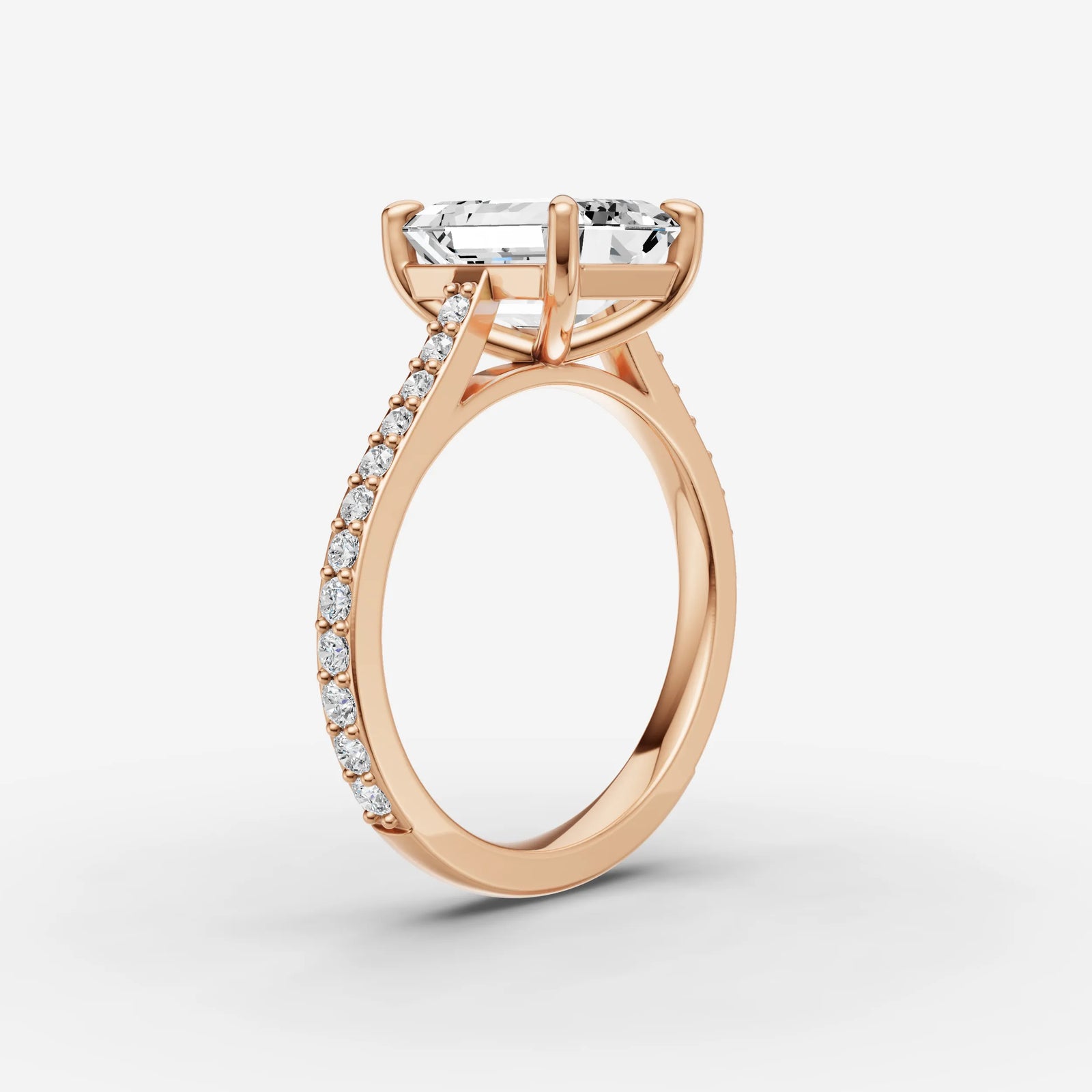 Cathedrale emerald diamond setting in gold, view 10