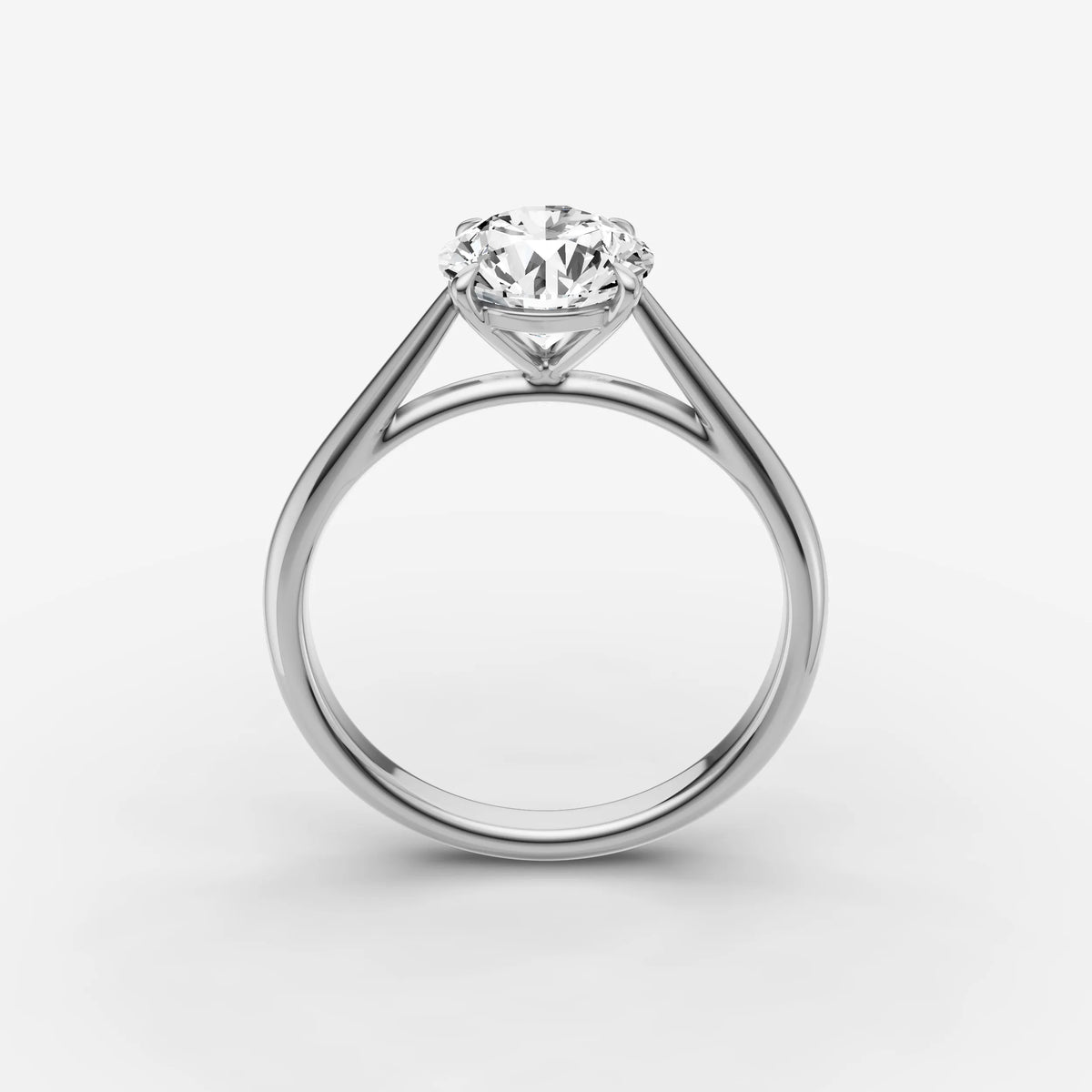 Cathedrale round diamond setting in gold, view 15