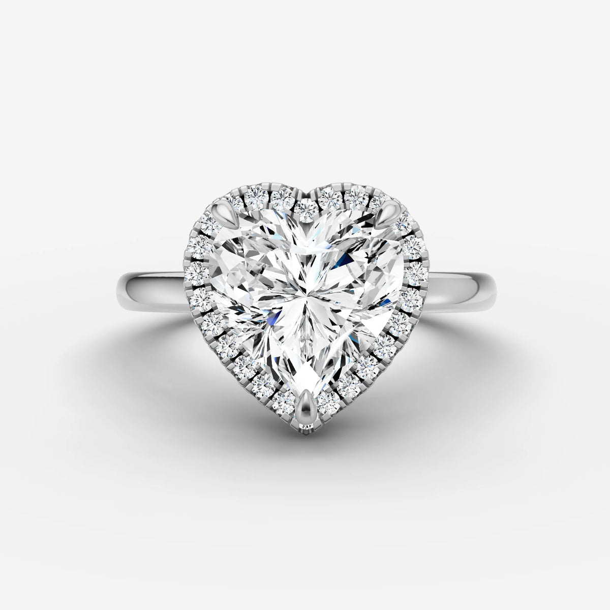 Aurore heart diamond setting in gold, view 13