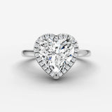 Aurore heart diamond setting in gold, view 13