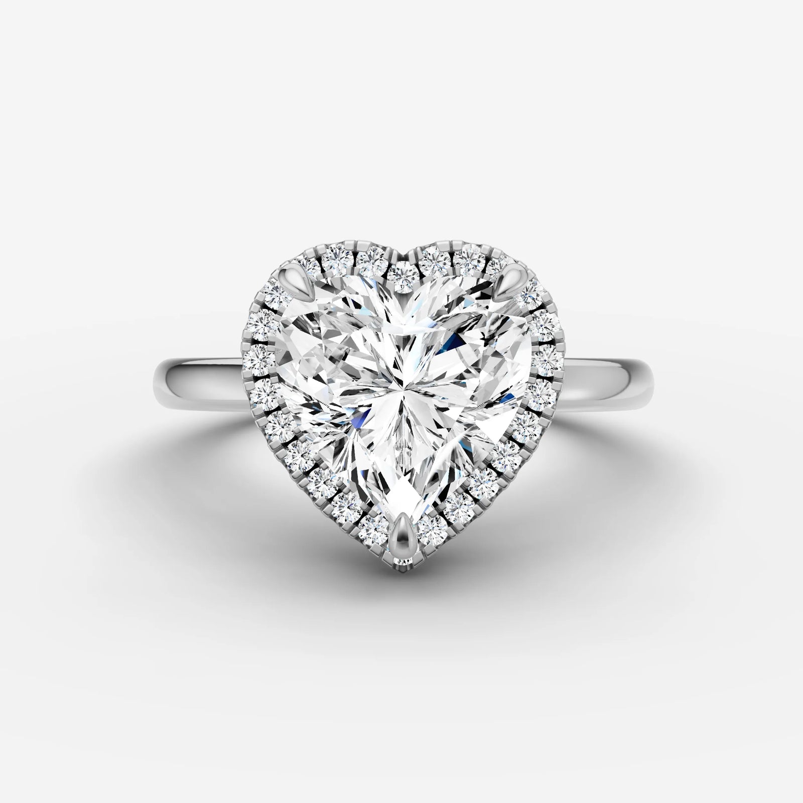 Aurore heart diamond setting in gold, view 13