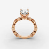 Heritage elongated cushion diamond setting in gold, view 9