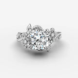 Fleur cushion diamond setting in gold, view 13