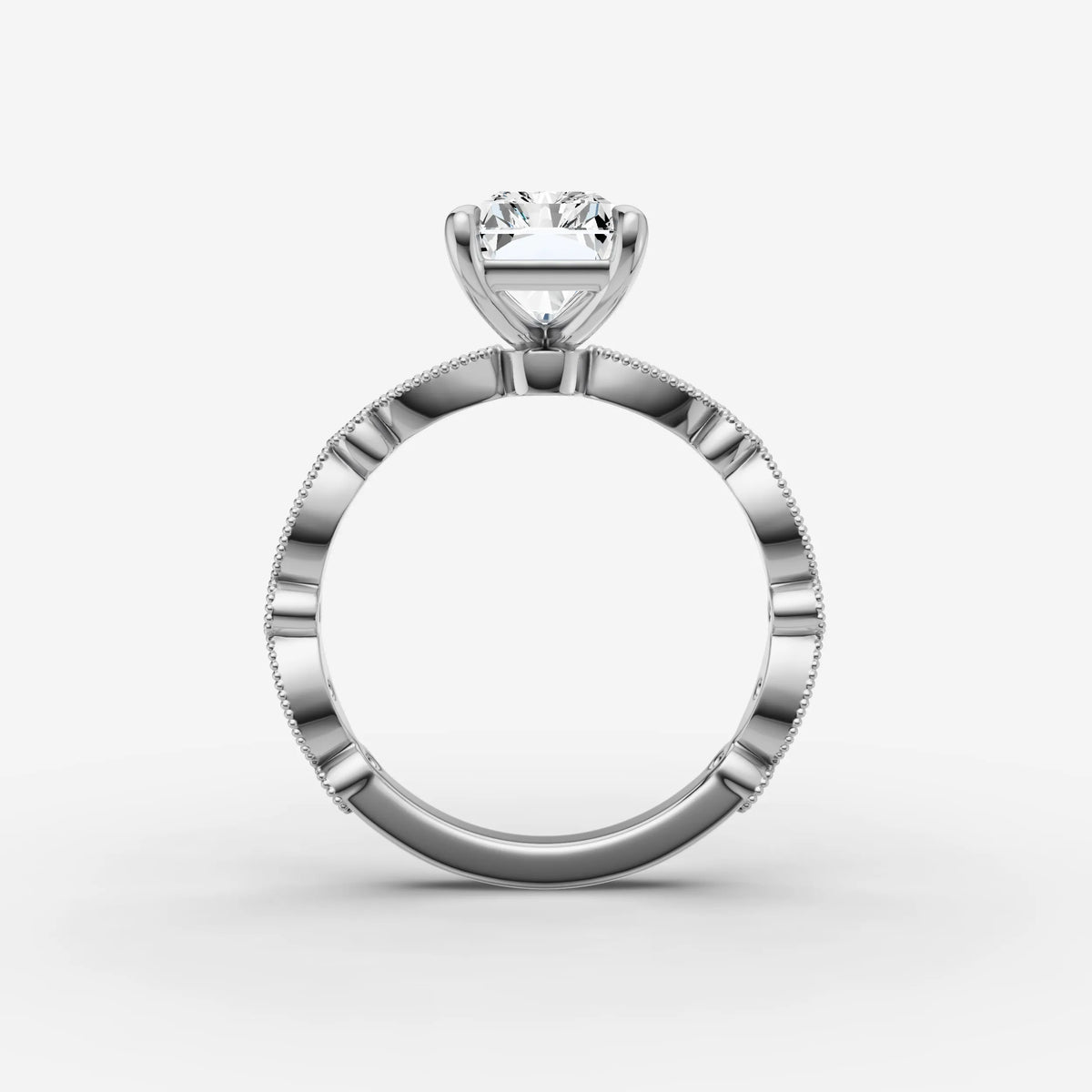 Heritage radiant diamond setting in gold, view 14
