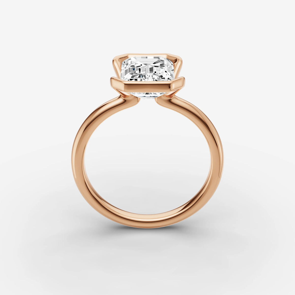 Demi emerald diamond setting in gold, view 9