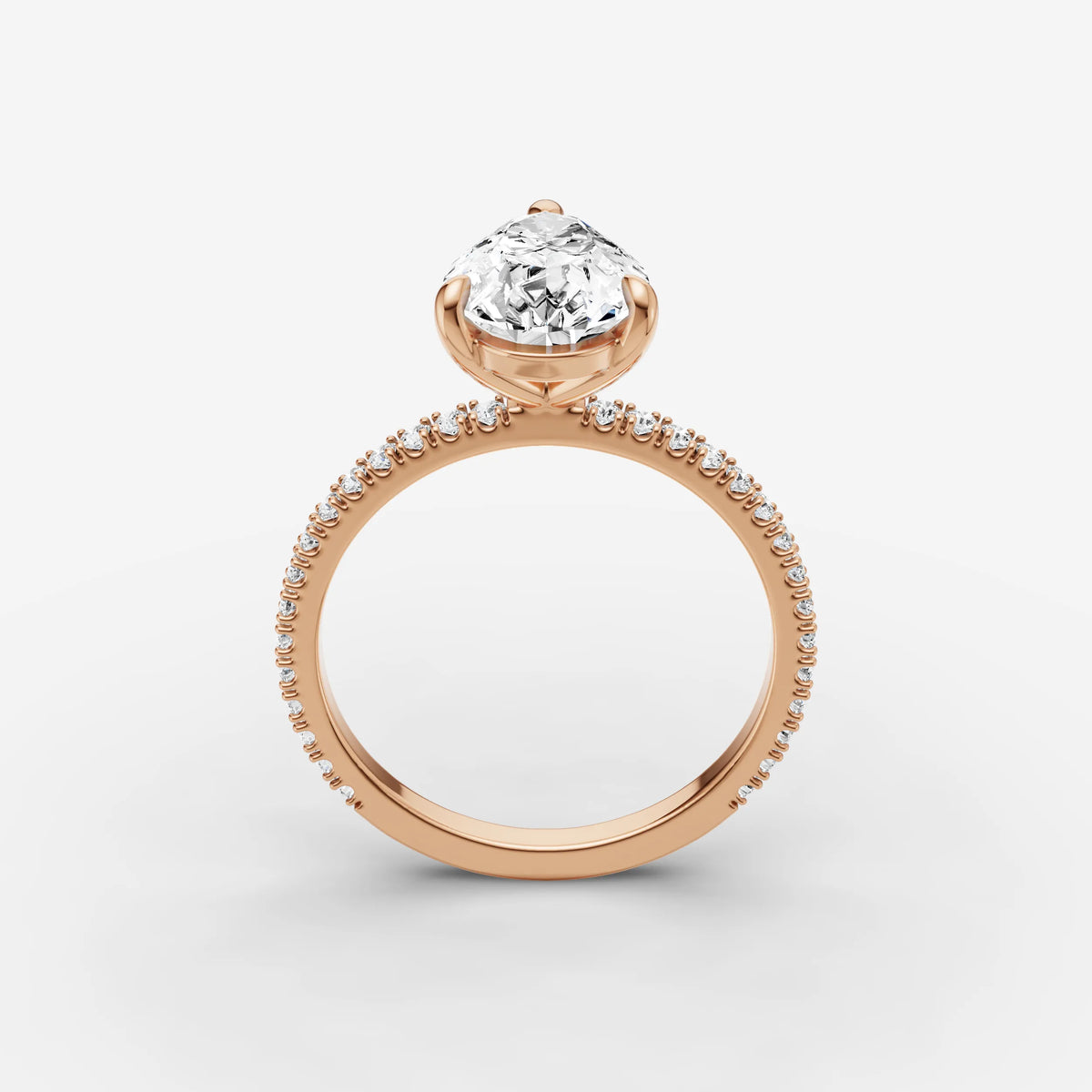 Etoile pear diamond setting in gold, view 9