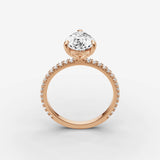 Etoile pear diamond setting in gold, view 9