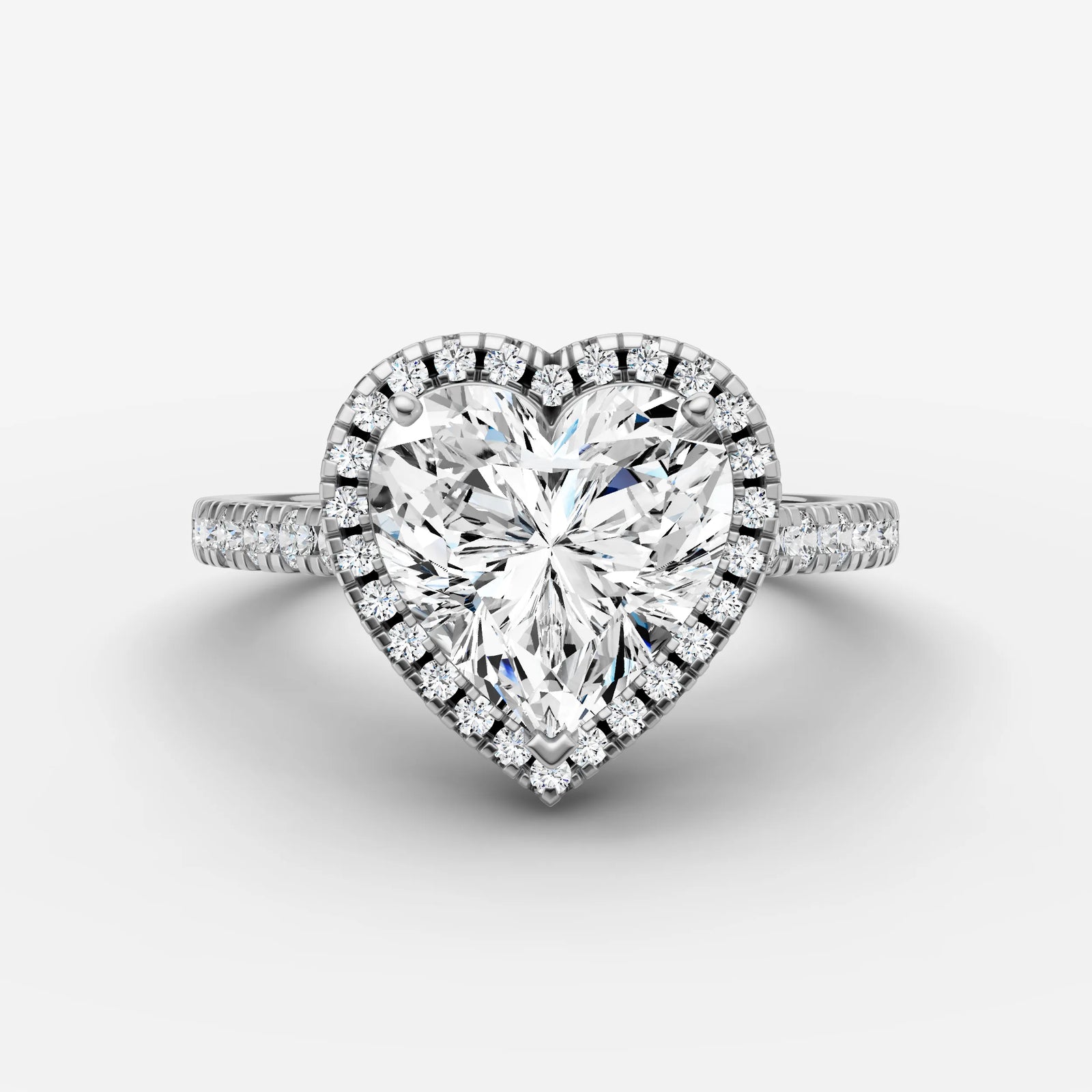 Cathedrale heart diamond setting in gold, view 13