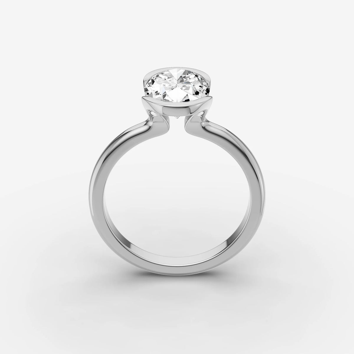 Demi oval diamond setting in gold, view 15
