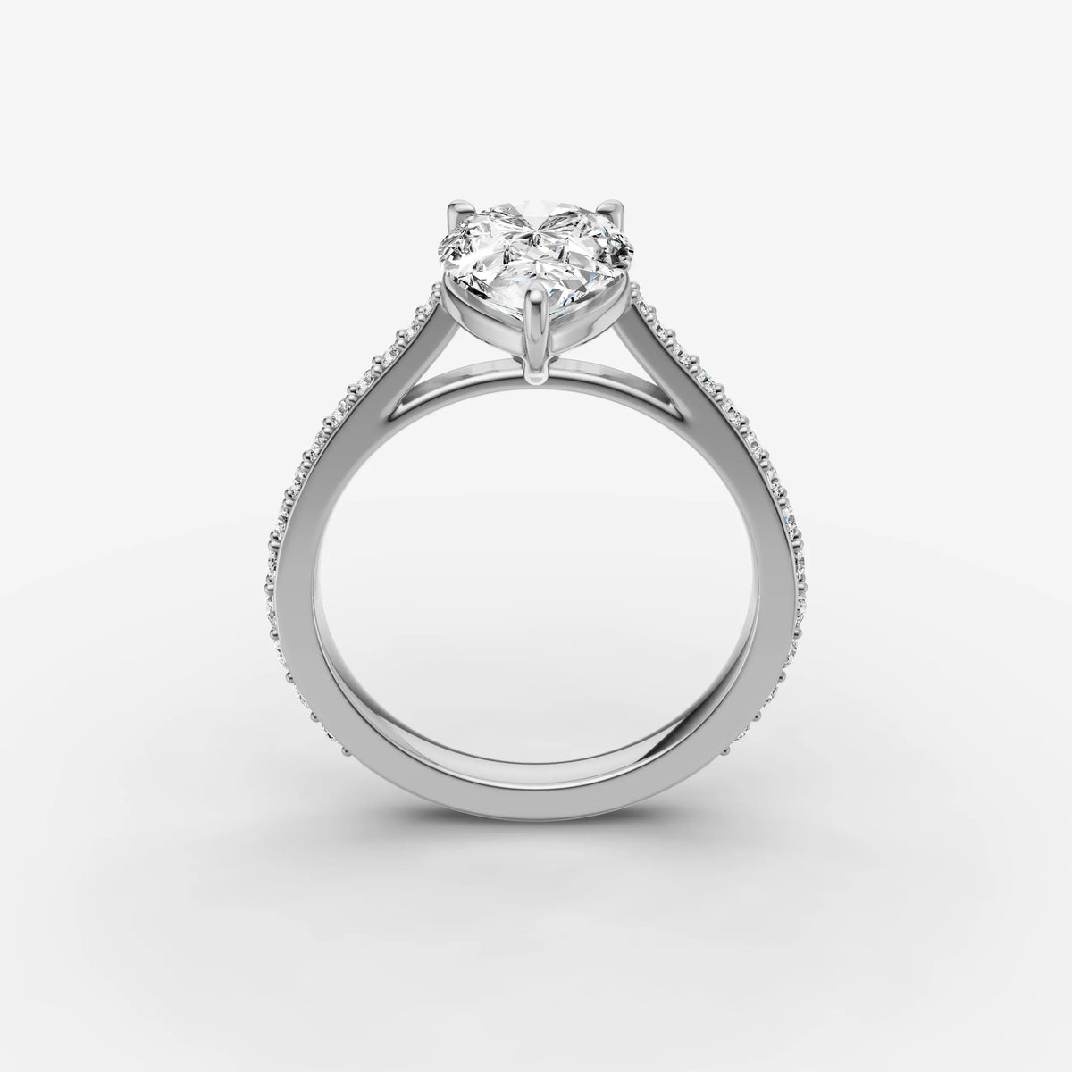 Cathedrale pear diamond setting in gold, view 15