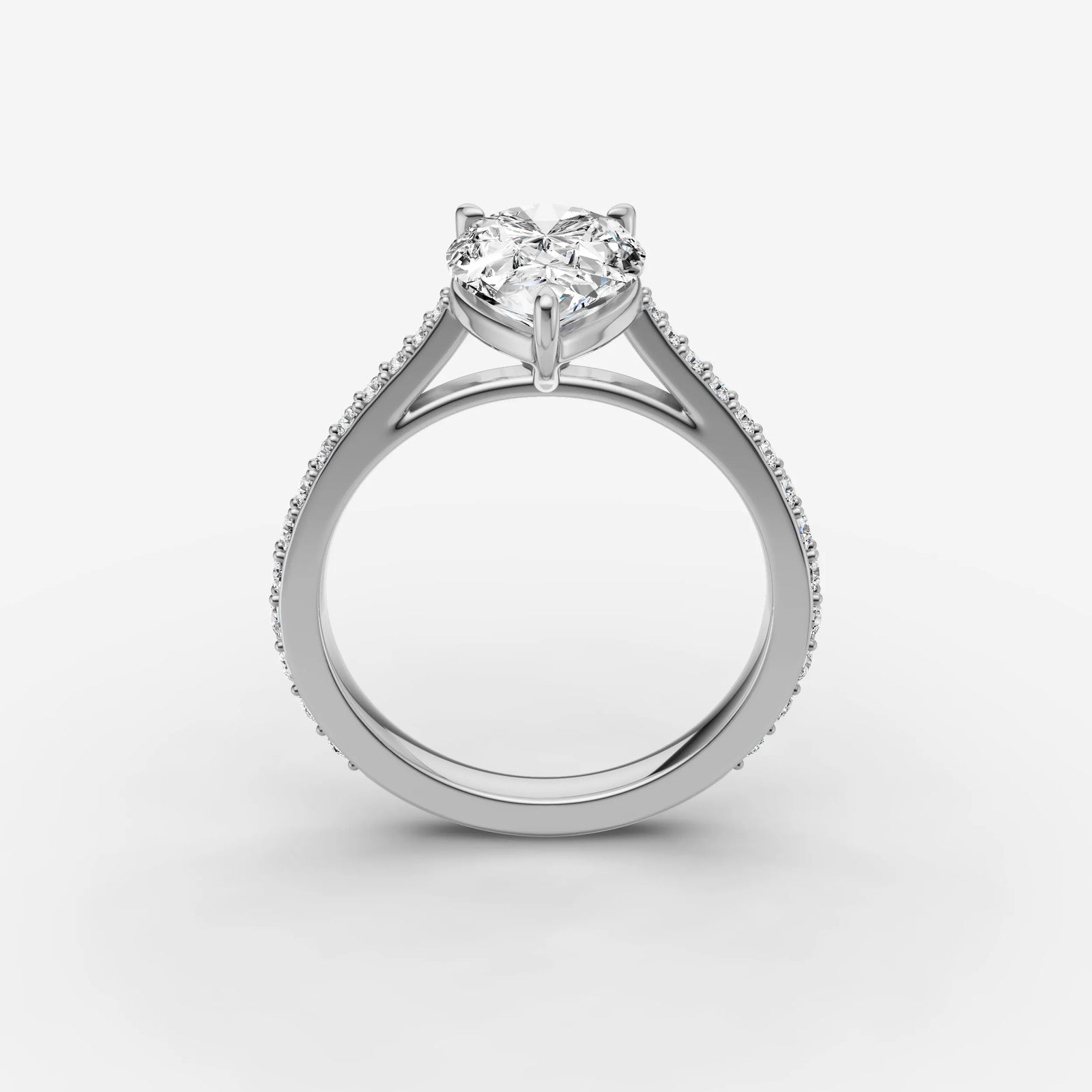 Cathedrale pear diamond setting in gold, view 15
