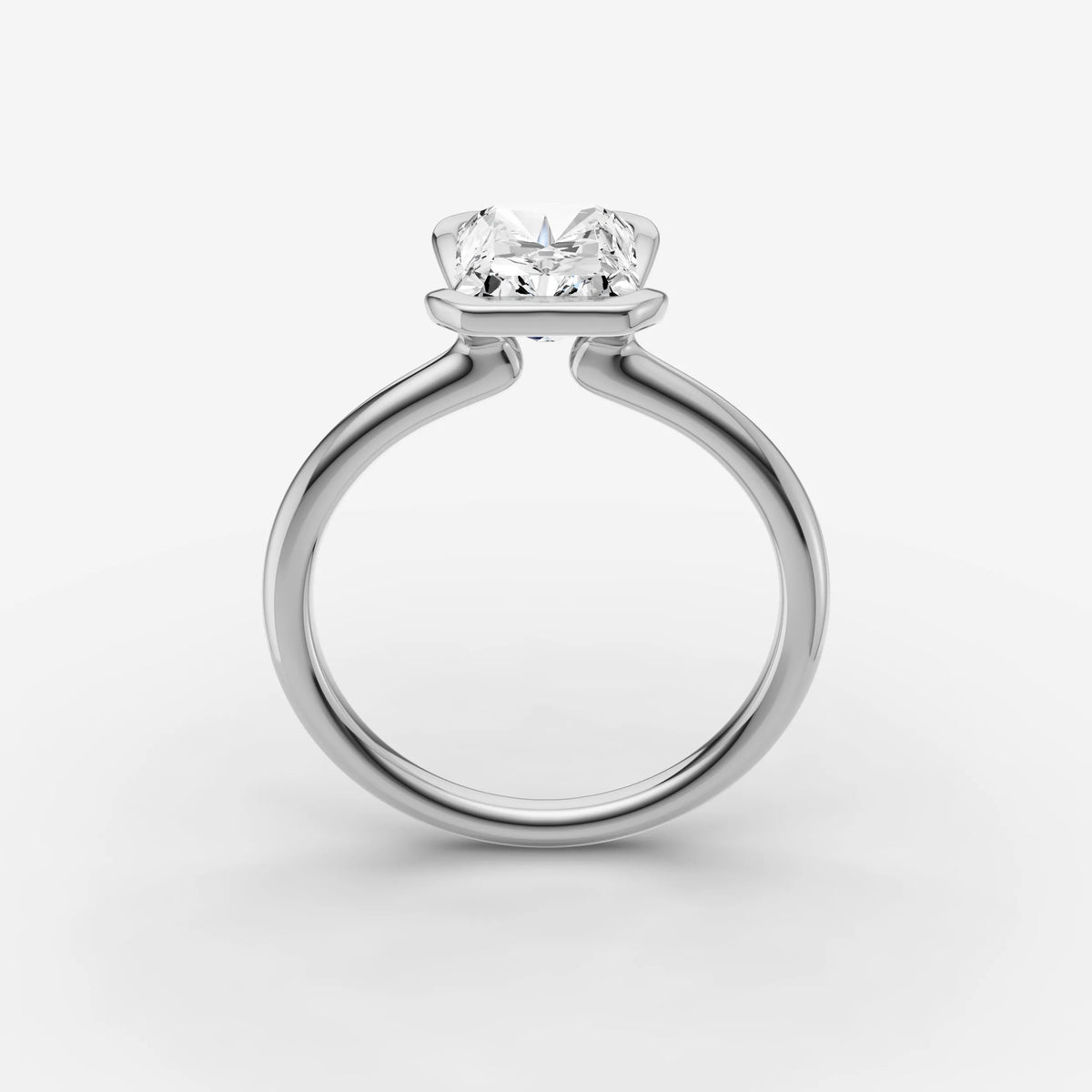Demi radiant diamond setting in gold, view 15