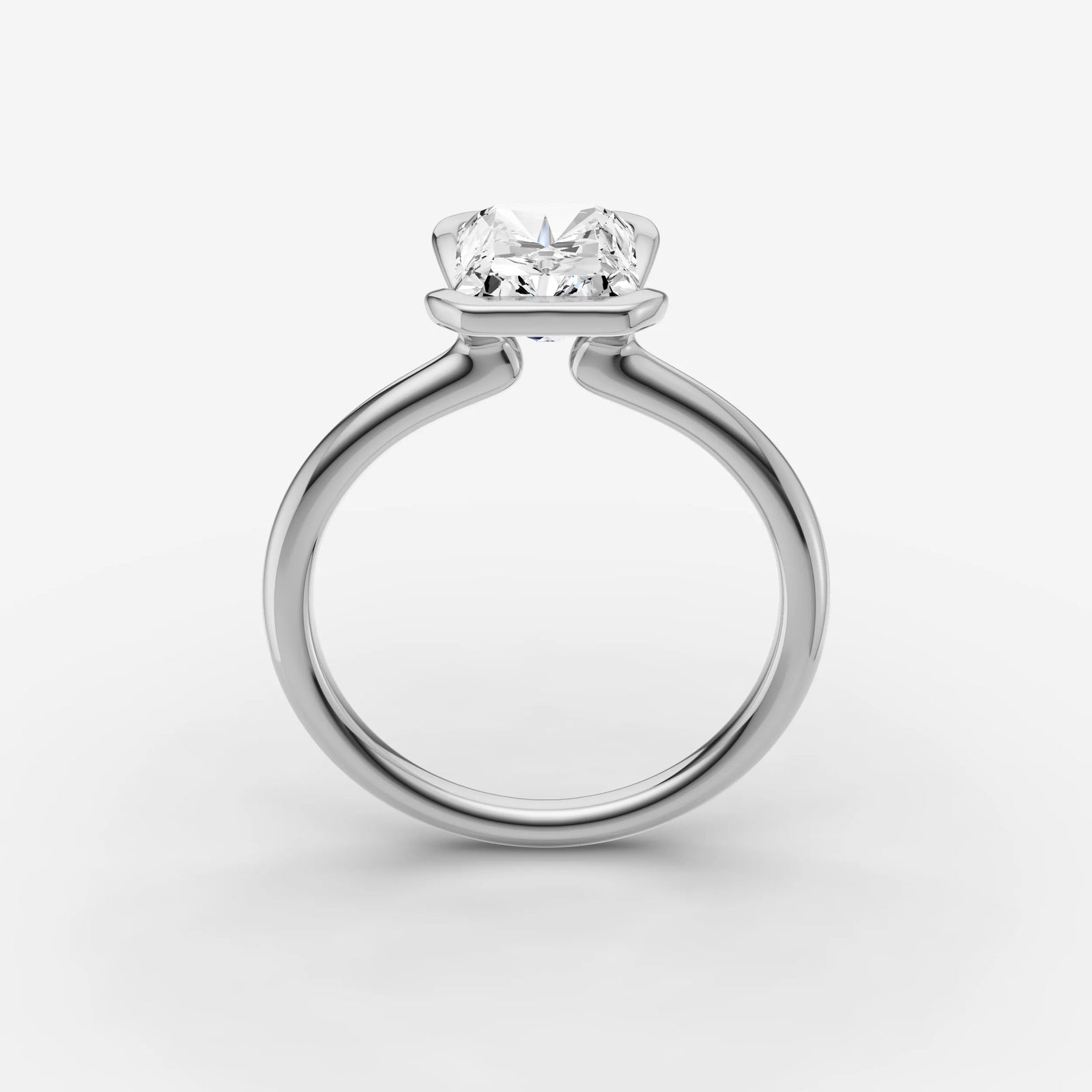 Demi radiant diamond setting in gold, view 15