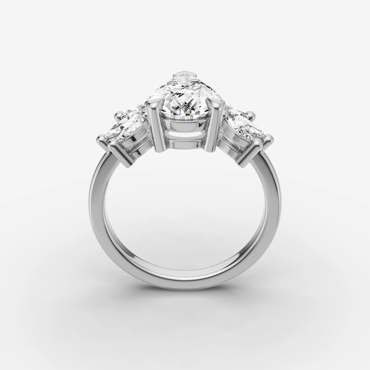 Fleur pear diamond setting in gold, view 15