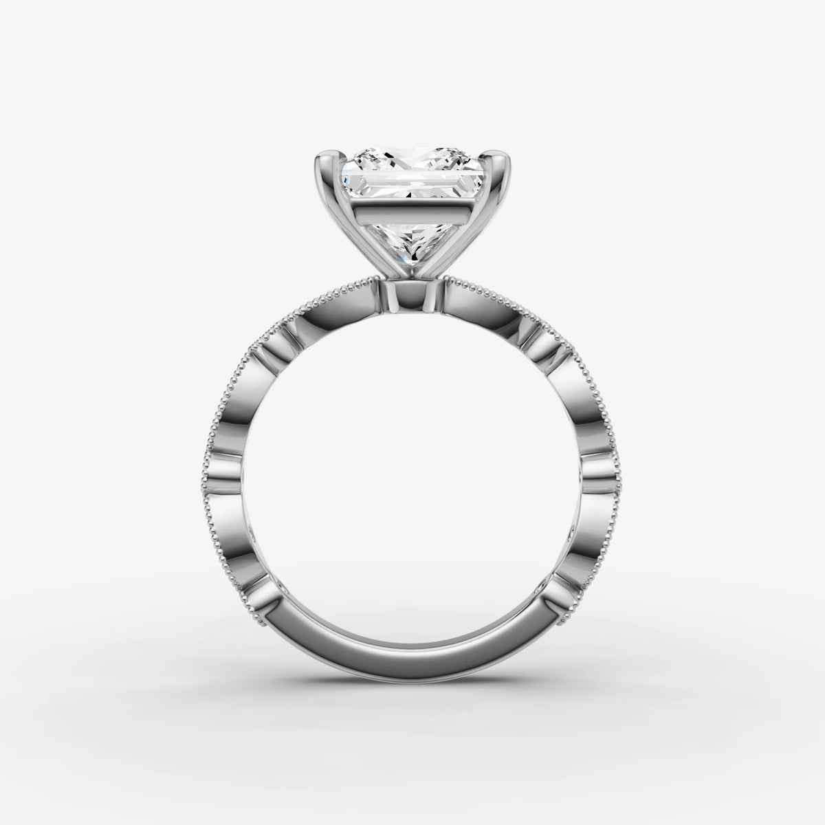 Heritage princess diamond setting in gold, view 14
