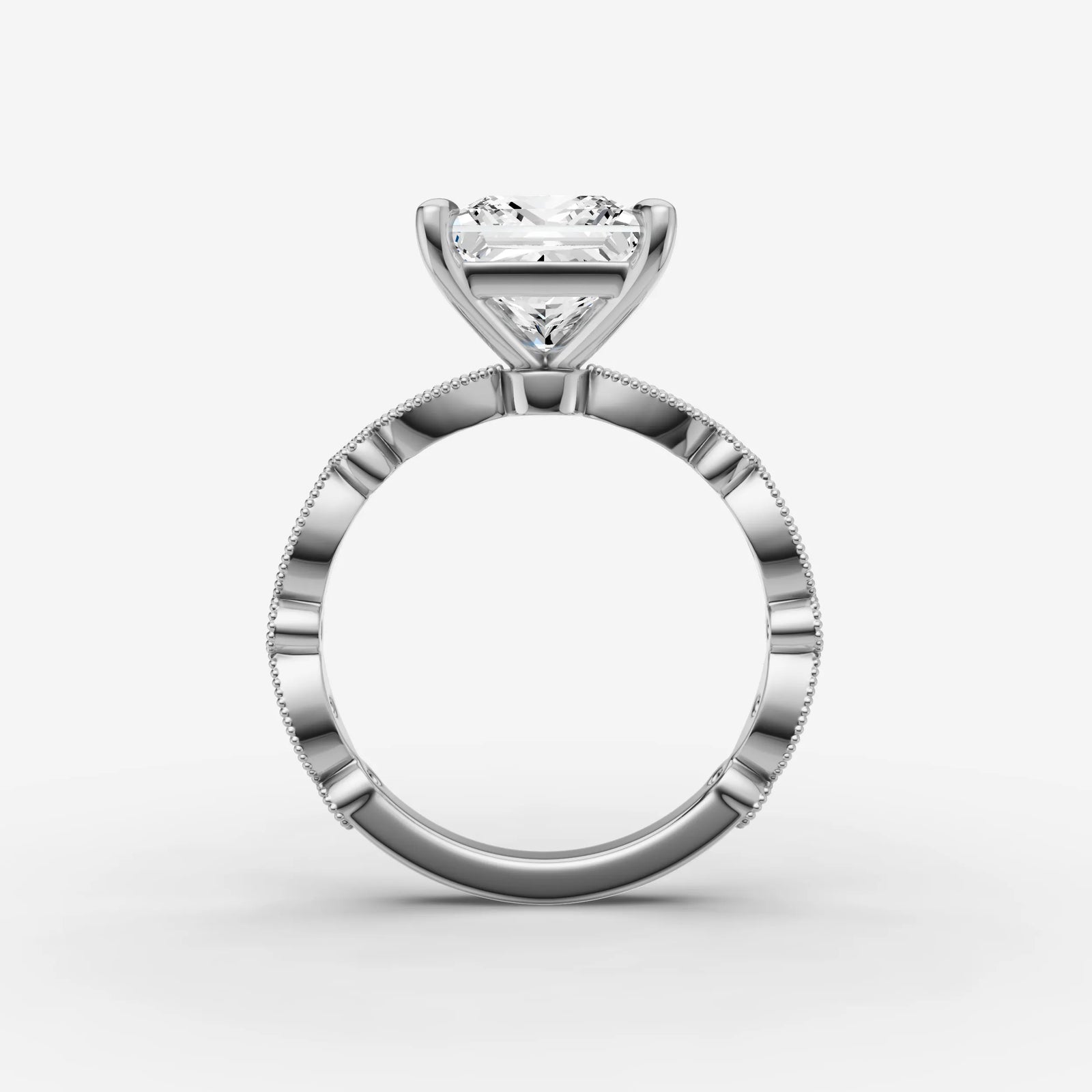 Heritage princess diamond setting in gold, view 14