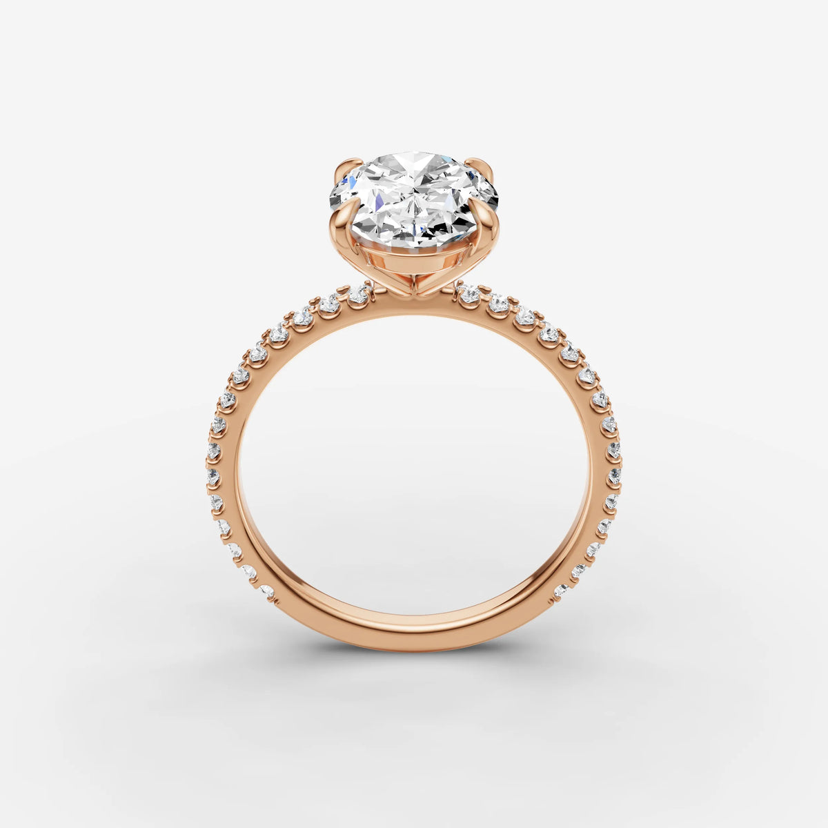 Etoile oval diamond setting in gold, view 9