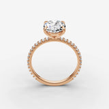 Etoile oval diamond setting in gold, view 9