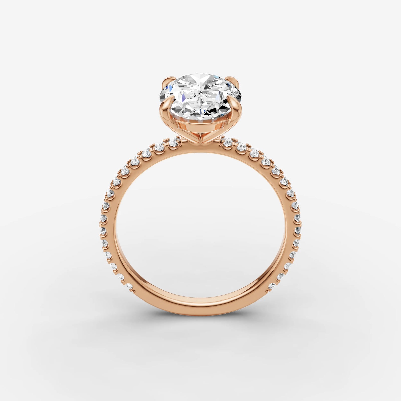 Etoile oval diamond setting in gold, view 9