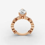 Heritage pear diamond setting in gold, view 9