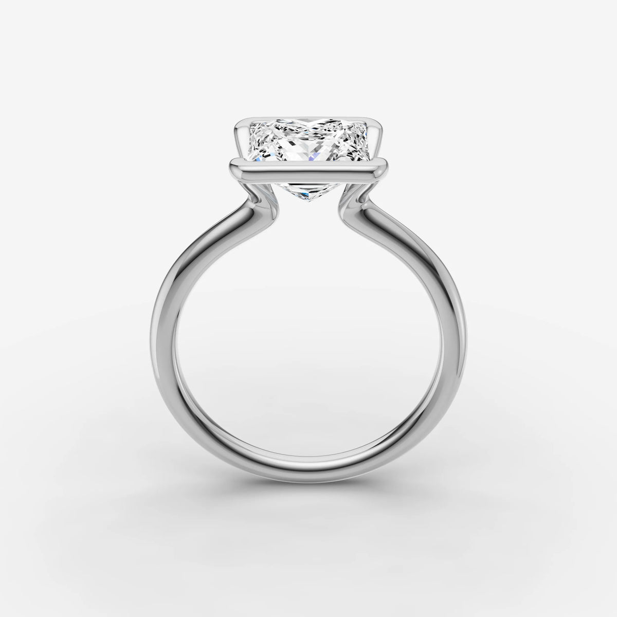 Demi princess diamond setting in gold, view 15