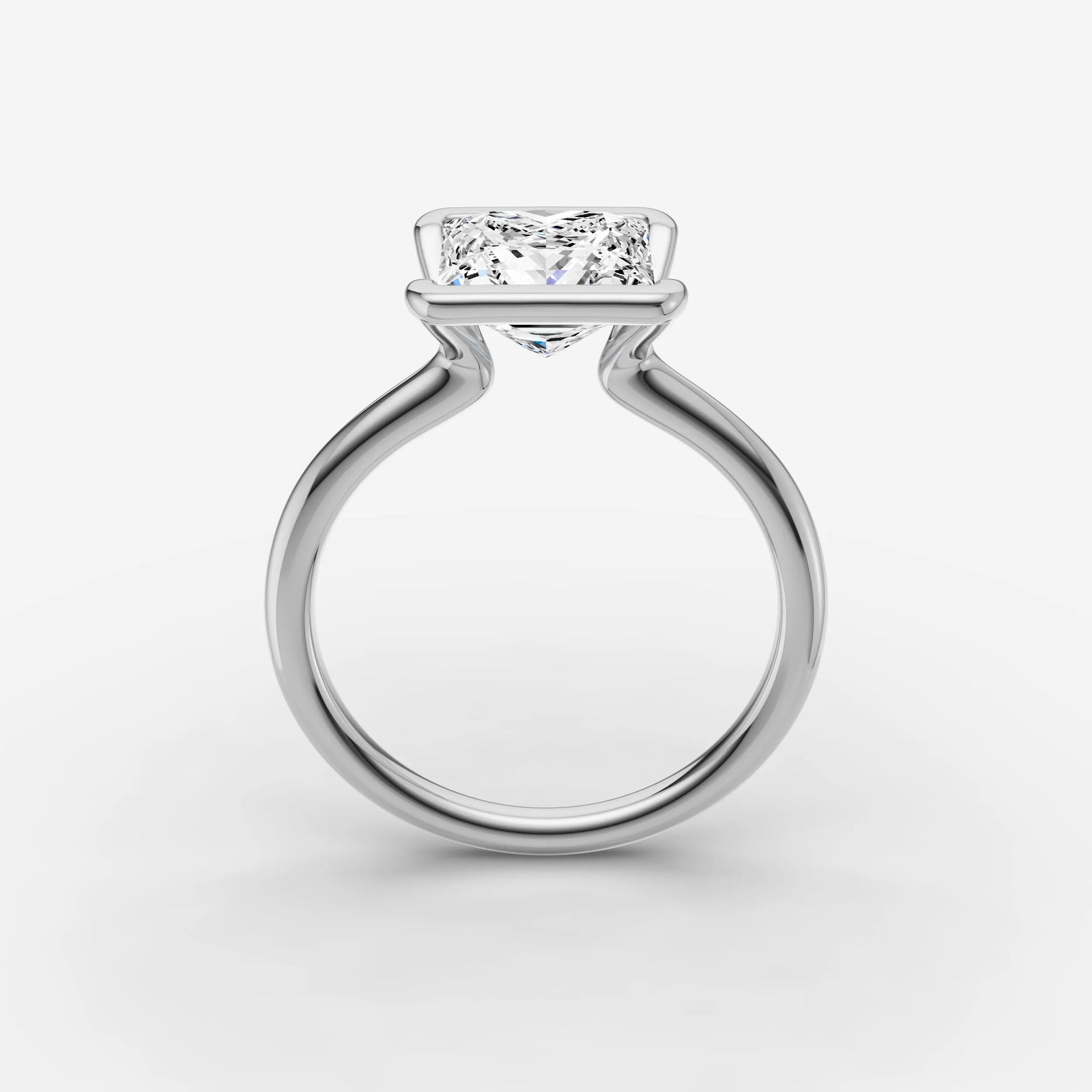 Demi princess diamond setting in gold, view 15