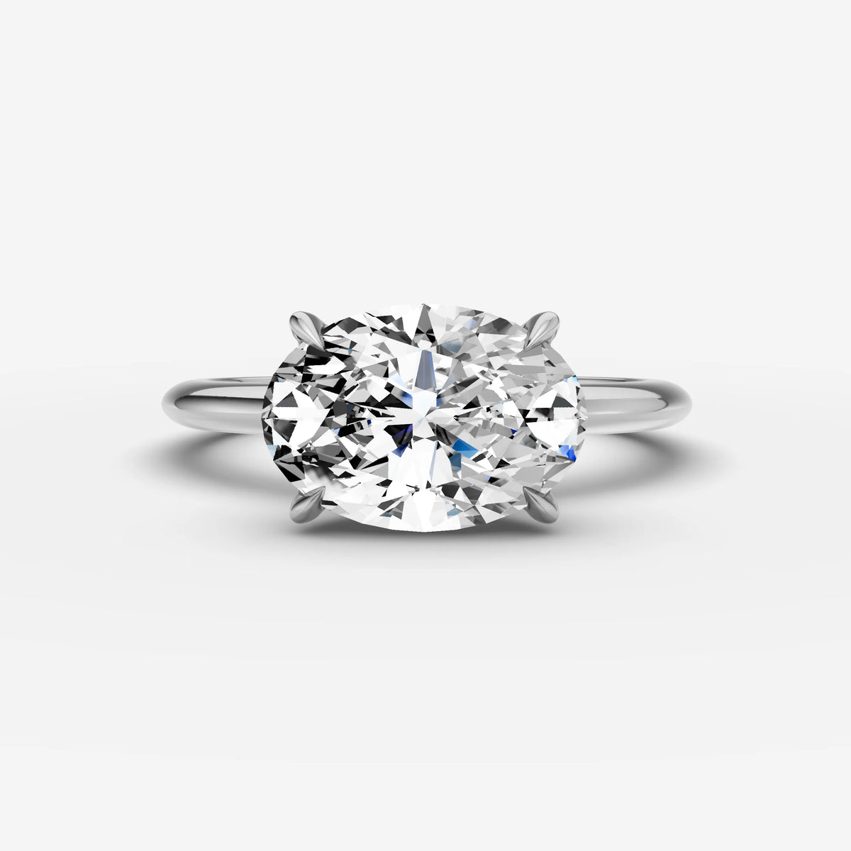 Horizon oval diamond setting in gold, view 13