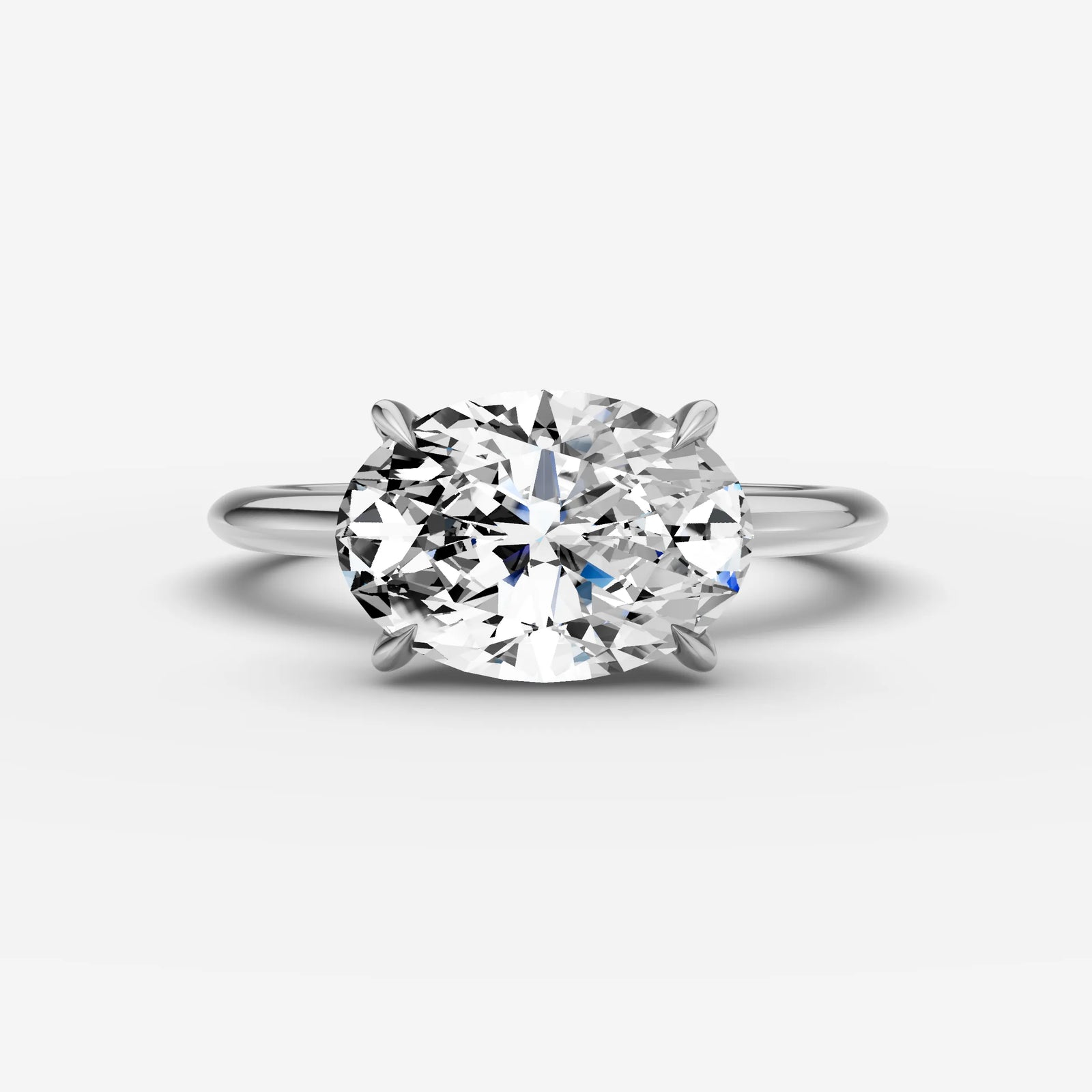 Horizon oval diamond setting in gold, view 13