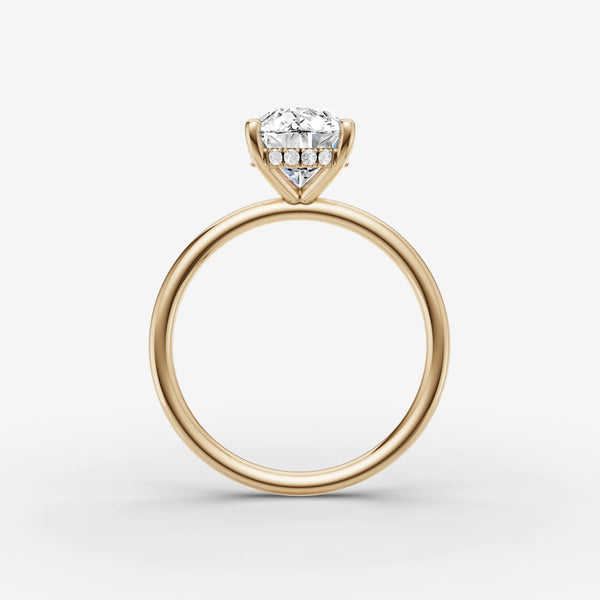 Mystere Pear ring setting, view 2