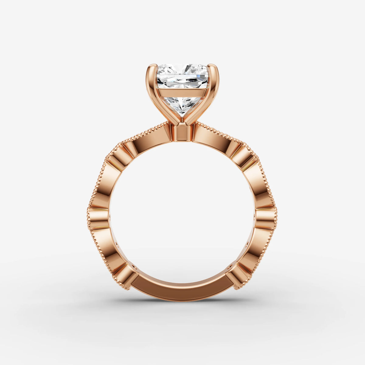 Heritage cushion diamond setting in gold, view 8