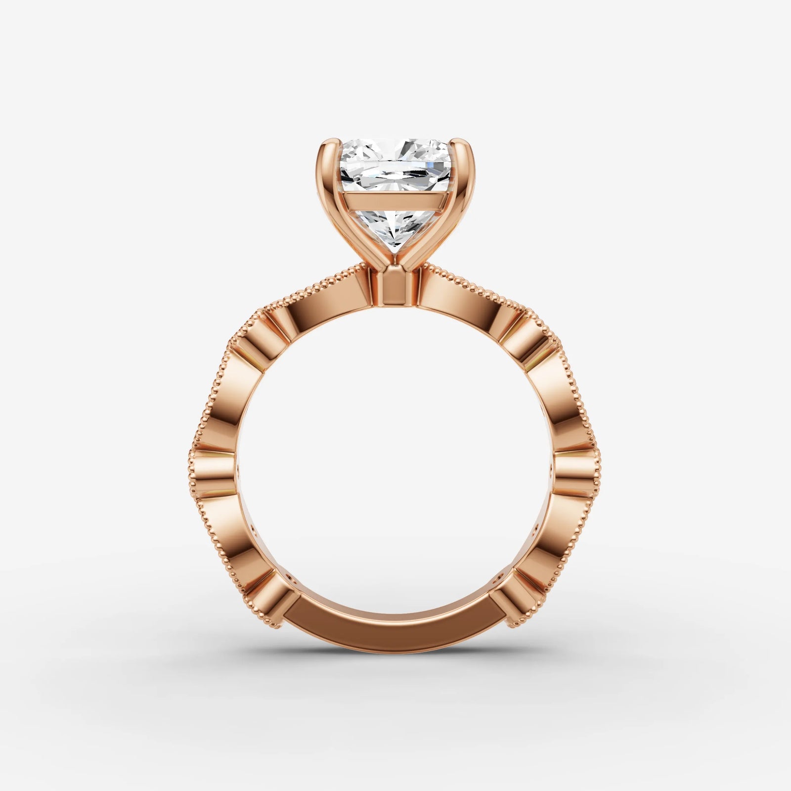 Heritage cushion diamond setting in gold, view 8
