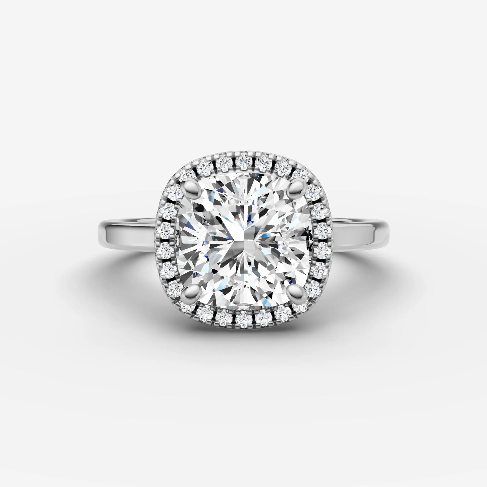 Aurore cushion diamond setting in gold, view 13
