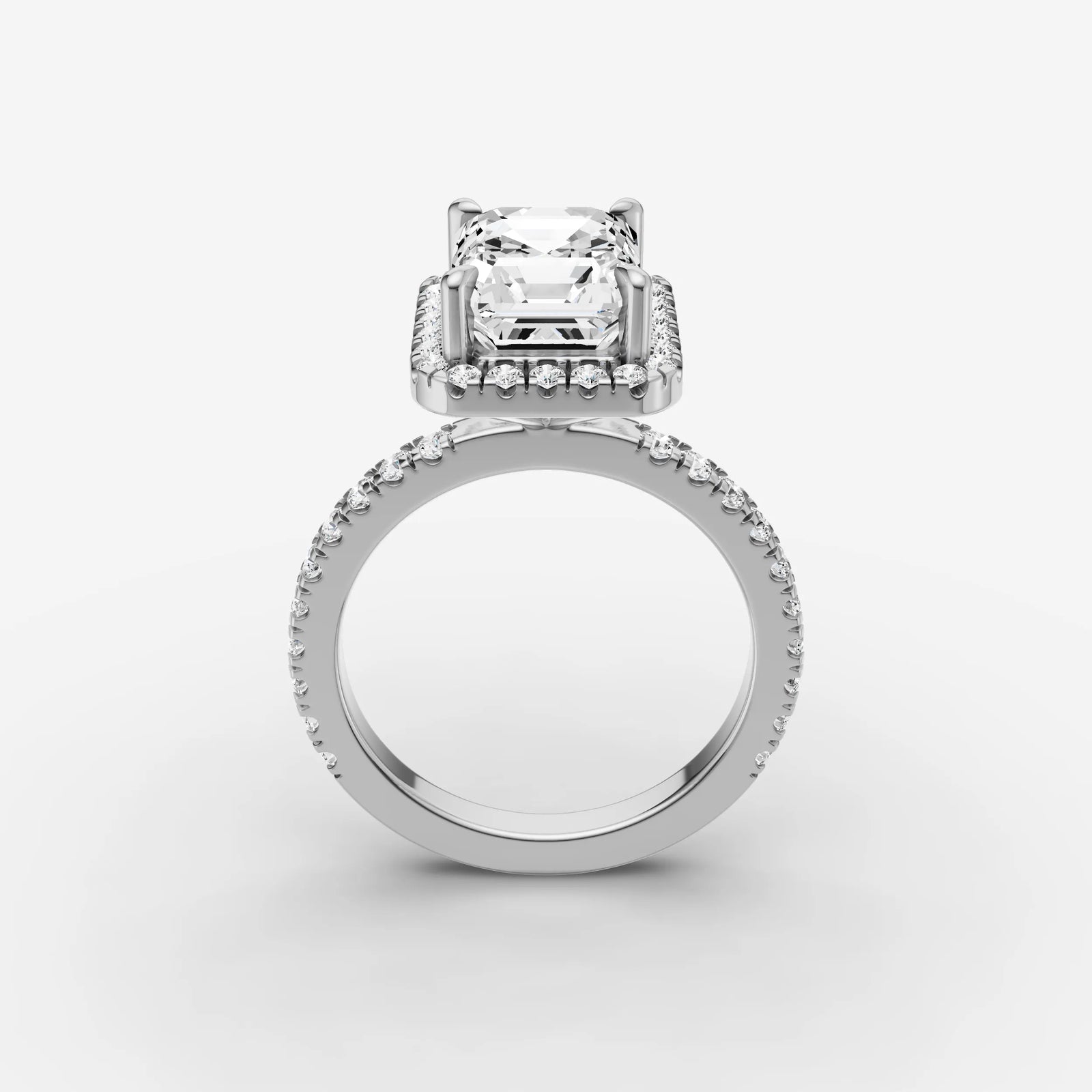 Aurore Etoile emerald diamond setting in gold, view 15