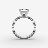 Heritage emerald diamond setting in gold, view 14