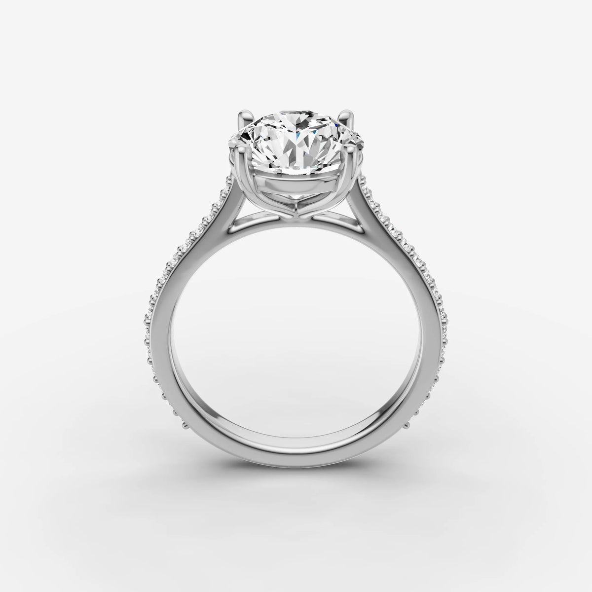 Cathedrale round diamond setting in gold, view 15